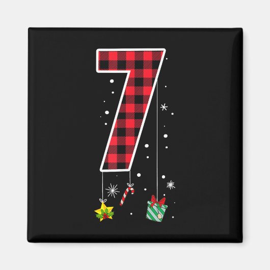Number 7 Funny Meme Saying 6 7 Six Seven Christmas マグネット (正面)