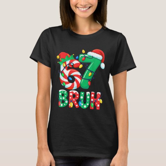 Number 7 Funny Meme Saying 6 7 Six Seven Christmas Tシャツ (正面)