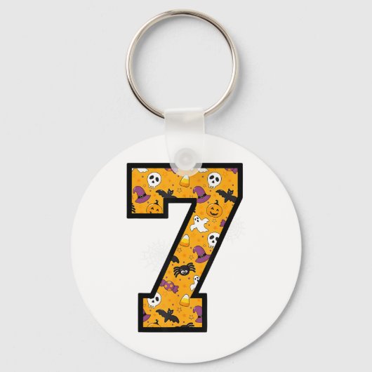 Number 7 Funny Meme Saying 6 7 Six Seven Halloween キーホルダー (正面)