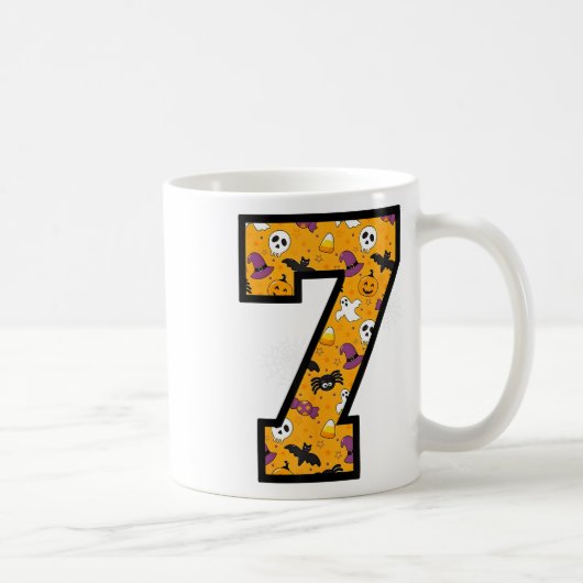 Number 7 Funny Meme Saying 6 7 Six Seven Halloween コーヒーマグカップ (右)