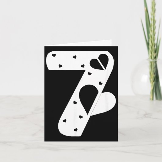 Number 7 Hearts Love 67 Couple Matching Christmas  カード (正面)