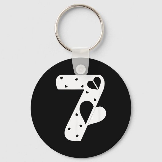 Number 7 Hearts Love 67 Couple Matching Christmas キーホルダー (正面)