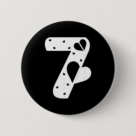 Number 7 Hearts Love 67 Couple Matching Christmas  缶バッジ (正面)