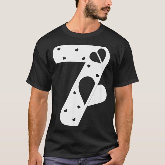 Number 7 Hearts Love 67 Couple Matching Christmas  Tシャツ (正面)