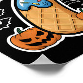 Number 7 Ice Cream Seven Halloween Pumpkin Men Wom ポスター (角)
