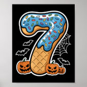 Number 7 Ice Cream Seven Halloween Pumpkin Men Wom ポスター (正面)