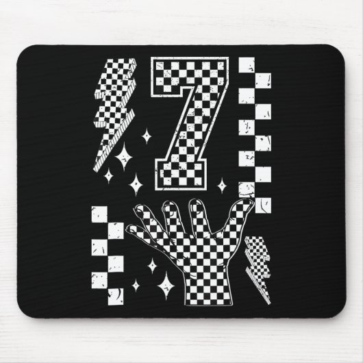 Number 7 Matching 67 Meme Checkered Costume Kids _ マウスパッド (正面)