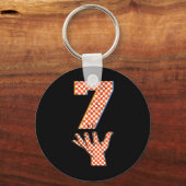 Number 7 Matching 67 Meme Checkered Halloween Cost キーホルダー (正面)