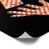 Number 7 Matching 67 Meme Checkered Halloween Cost ポスター (角)
