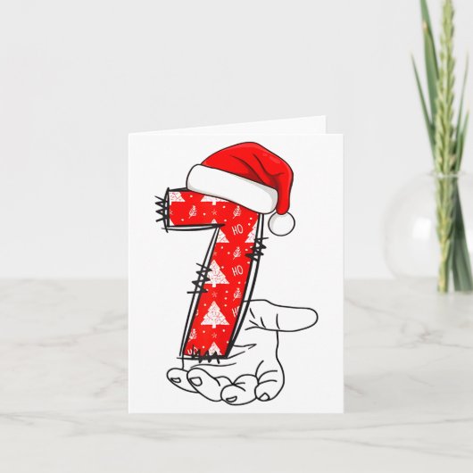 Number 7 Matching 67 Meme Christmas Costume Men Wo カード (正面)