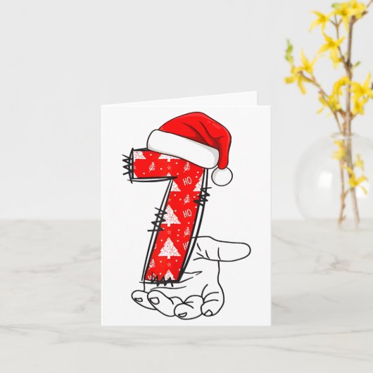 Number 7 Matching 67 Meme Christmas Costume Men Wo カード (黄色い花)