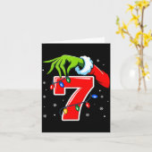 Number 7 Matching 67 Meme Christmas Elf Hand Boys カード (黄色い花)