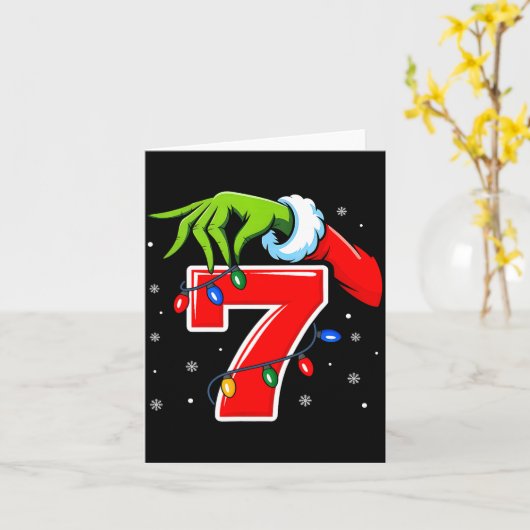 Number 7 Matching 67 Meme Christmas Elf Hand Boys カード (黄色い花)
