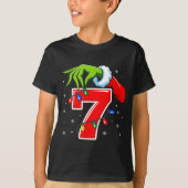 Number 7 Matching 67 Meme Christmas Elf Hand Boys Tシャツ (正面)