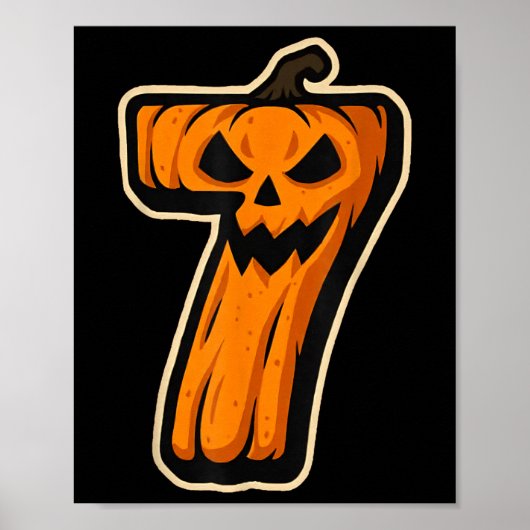 Number 7 Pumpkin 67 Meme Matching Couple Halloween ポスター (正面)