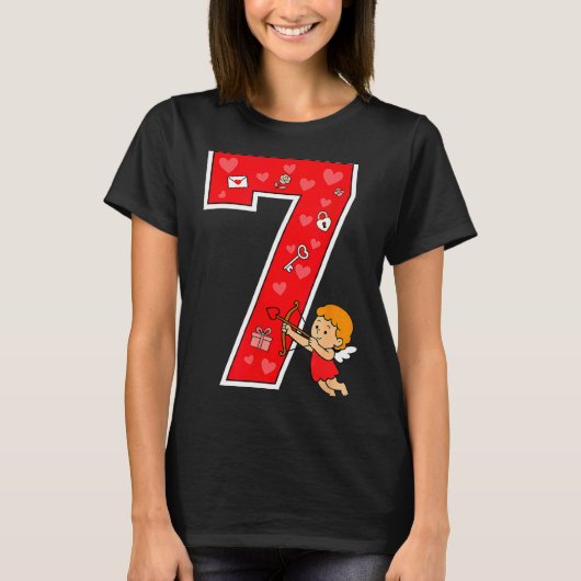 Number 7 Six Seven 6 7 Meme Couple Valentine Match Tシャツ (正面)