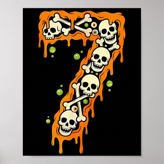 Number 7 Six Seven 6 7 Meme Funny Design Couples H ポスター (正面)