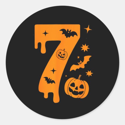 Number 7 Six Seven 6 7 Meme Funny Design Couples H ラウンドシール (正面)