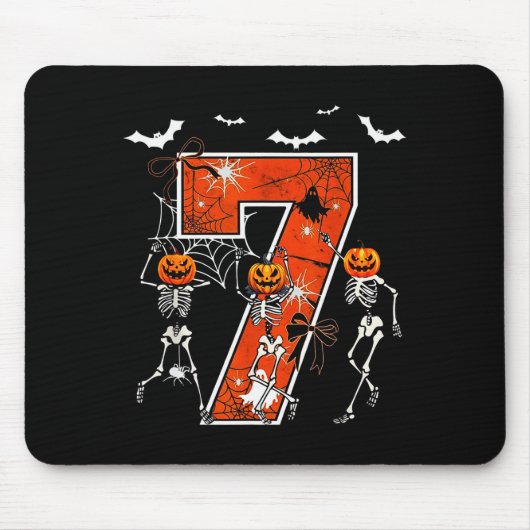 Number 7 Six Seven Meme 6 7 Halloween Dancing Skel マウスパッド (正面)