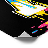 Number 7 Team Srts Ice Cream Drip Matching Varsity ポスター (角)