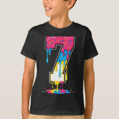 Number 7 Team Srts Ice Cream Drip Matching Varsity Tシャツ (正面)
