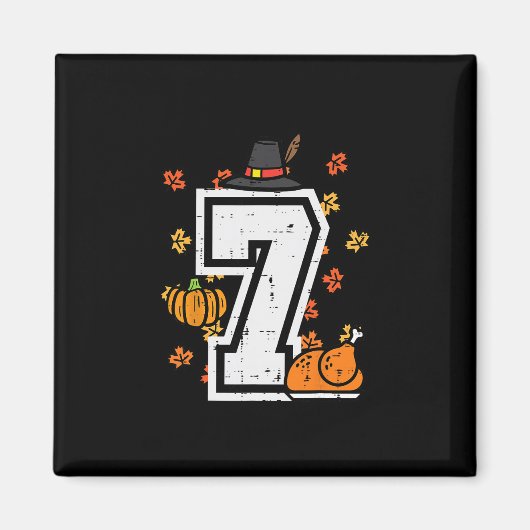 Number 7 Thanksgiving 6 7 Matching 67 Meme Men Wom マグネット (正面)