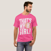 Number 8それは私の女の子8バレーボール母パパF Tシャツ (正面フル)