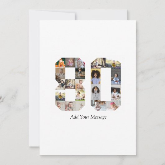 Number 80フォトコラージュ サンキューカード (正面)