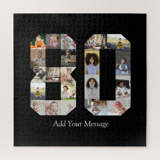 Number 80フォトコラージュ ジグソーパズル (縦)