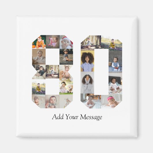 Number 80フォトコラージュ マグネット (正面)