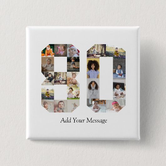 Number 80フォトコラージュ 缶バッジ (正面)