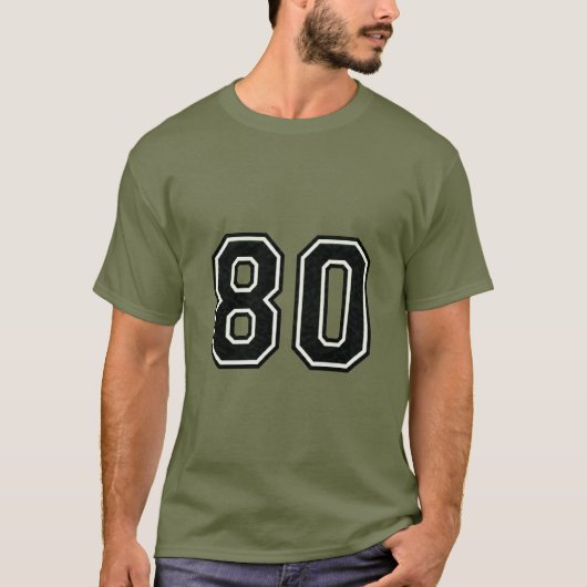 Number 80 Varsity Sports Jersey | 80th Birthday Tシャツ (正面)