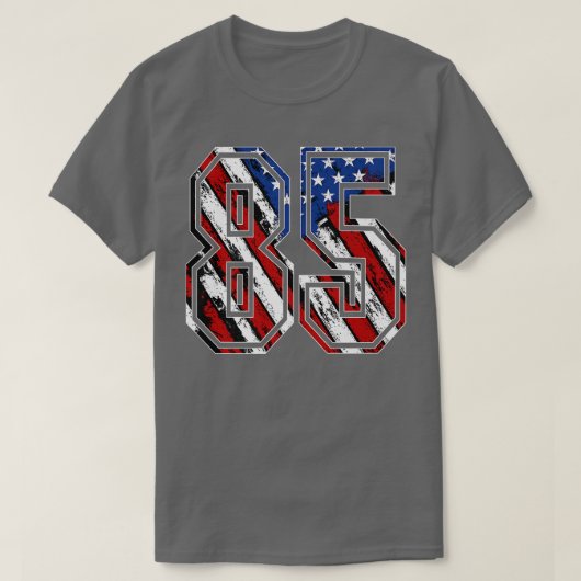Number 85赤白青アメリカ国旗85ジャース tシャツ (デザイン正面)
