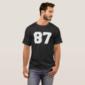 Number 87 Sports Jersey Player 87ファンフロントプリント Tシャツ (正面フル)
