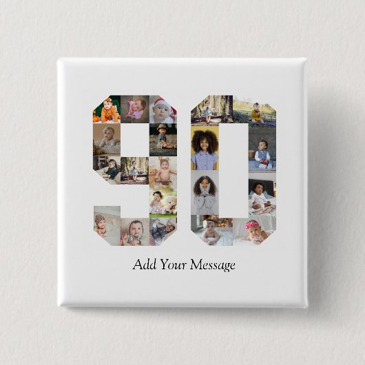 Number 90フォトコラージュ 缶バッジ (正面)