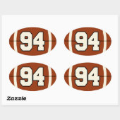 Number 94サッカーステッカー 楕円形シール (シート)