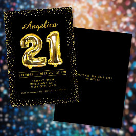 Number Balloons 21st Birthday招待状 招待状