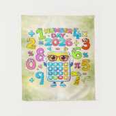 Number Day 2026 Calculator Math Design タペストリー (正面)