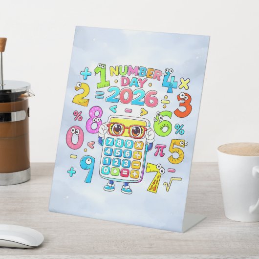 Number Day 2026 Calculator Math Design 台座サイン (インサイチュ)