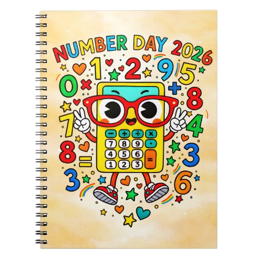 Number Day 2026 Calculator Math Notebook ノートブック (正面)