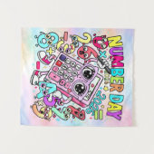 Number Day 2026 Colourful Maths Banner for Schools タペストリー (正面(横))