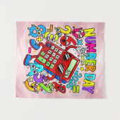 Number Day 2026 Colourful Maths Banner for Schools タペストリー (正面(横))