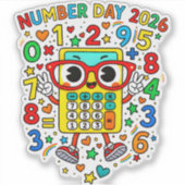Number Day 2026 Colourful Maths Sticker for School シール (正面)