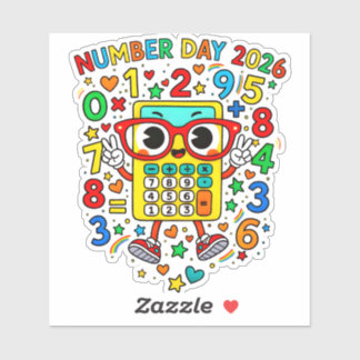 Number Day 2026 Colourful Maths Sticker for School シール