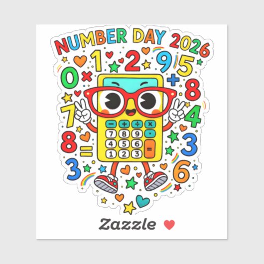 Number Day 2026 Colourful Maths Sticker for School シール (シート)