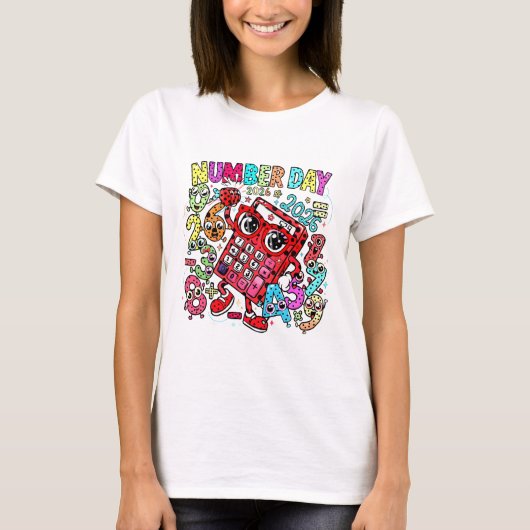 Number Day 2026 Colourful Maths T Shirt for Teache Tシャツ (正面)