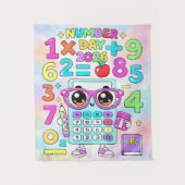 Number Day 2026 Cute Calculator Math Design タペストリー (正面)
