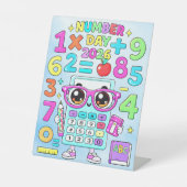 Number Day 2026 Cute Calculator Math Design 台座サイン (正面)