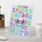 Number Day 2026 Cute Calculator Math Design 台座サイン (インサイチュ)