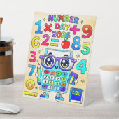 Number Day 2026 Cute Calculator Math Design 台座サイン (インサイチュ)